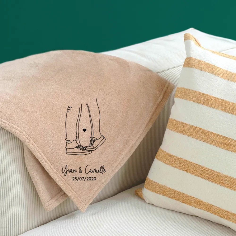 Plaid personnalisé - Dessin au trait|Cadeaux.com Discount