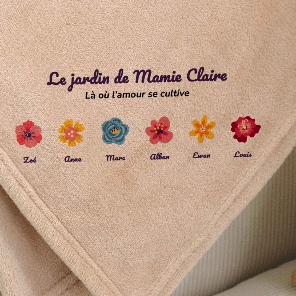 Plaid personnalisé - Famille fleurs|Cadeaux.com Best