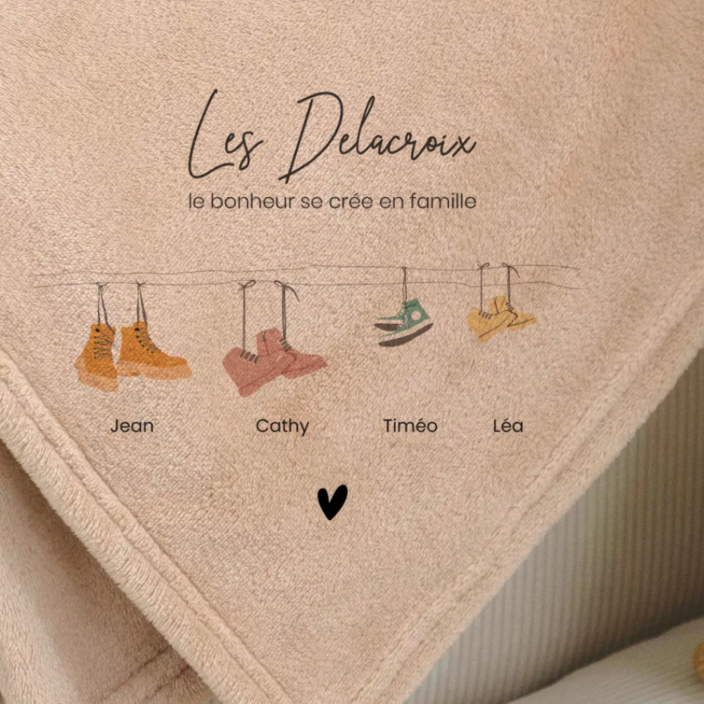 Plaid personnalisé - Famille Chaussures|Cadeaux.com New