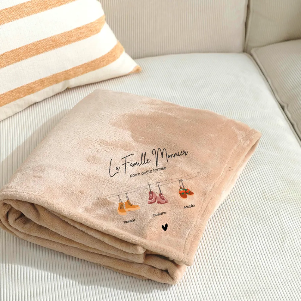 Plaid personnalisé - Famille Chaussures|Cadeaux.com New