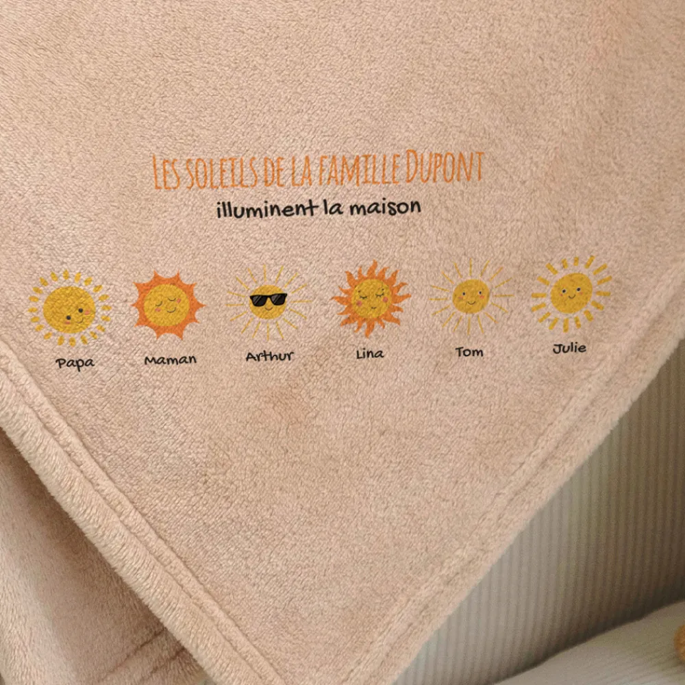 Plaid personnalisé - Famille soleils|Cadeaux.com Outlet