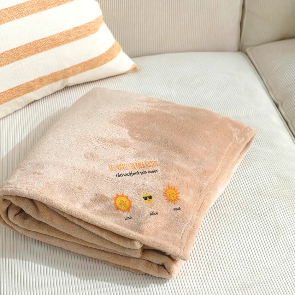 Plaid personnalisé - Famille soleils|Cadeaux.com Outlet