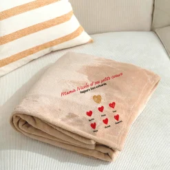 Plaid personnalisé - Mamie et ses petits coeurs|Cadeaux.com Hot