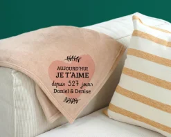 Plaid personnalisé couple - Aujourd'hui je t'aime depuis|Cadeaux.com Hot