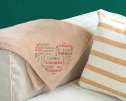 Plaid personnalisé prénoms - Coeur Famille|Cadeaux.com New