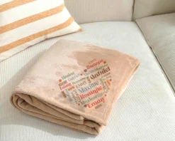 Plaid personnalisé prénoms - Coeur Famille|Cadeaux.com New