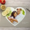 Planche à découper en verre personnalisée - Coeur Photo|Cadeaux.com Online