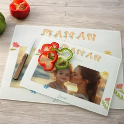 Planche à découper en verre personnalisée - Amour Fleuri|Cadeaux.com Clearance