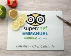 Planche à découper en verre personnalisée - Super Chef|Cadeaux.com Clearance