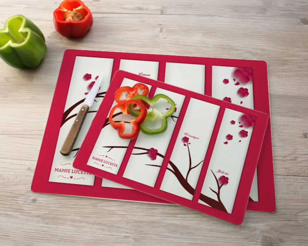 Planche à découper en verre personnalisée - Printemps|Cadeaux.com Discount