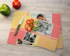 Planche à découper en verre personnalisée - Multi-photo|Cadeaux.com New