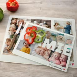 Planche à découper en verre personnalisée - Multi photos famille|Cadeaux.com Best