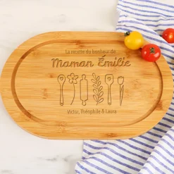 Planche à découper ovale personnalisée - Recette du Bonheur|Cadeaux.com Online