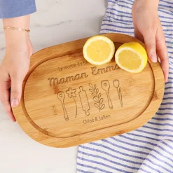 Planche à découper ovale personnalisée - Recette du Bonheur|Cadeaux.com Online