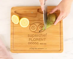 Planche à découper personnalisée avec couteau - Super Chef|Cadeaux.com Sale
