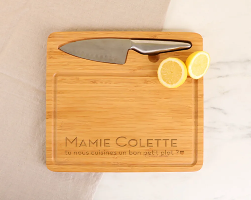 Planche à découper personnalisée avec couteau - Grand-Mère|Cadeaux.com Hot