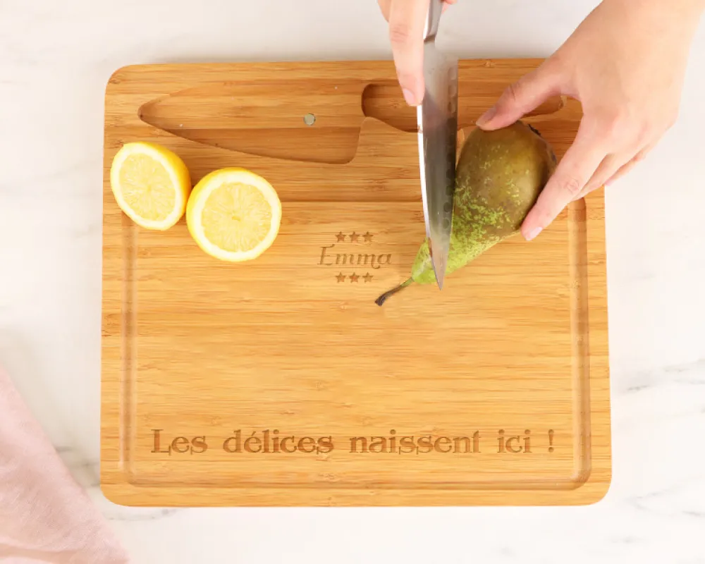 Planche à découper personnalisée avec couteau - Oui Chef|Cadeaux.com Clearance