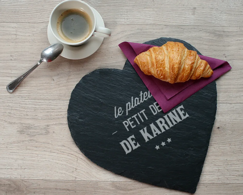 Plateau Ardoise cœur Gravé|Cadeaux.com Sale