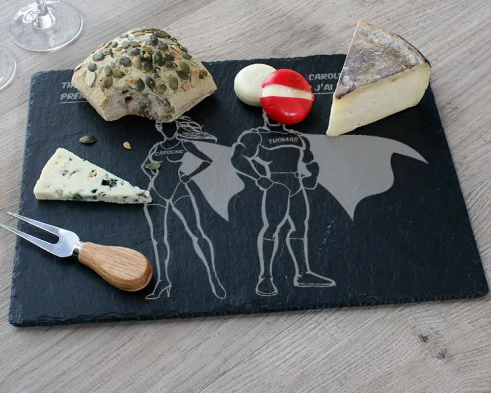 Plateau Ardoise Gravé - Super-Héros|Cadeaux.com New
