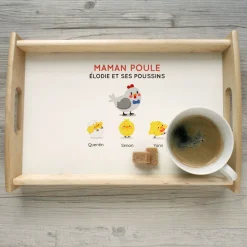 Plateau en bois personnalisé - Famille poussins|Cadeaux.com New