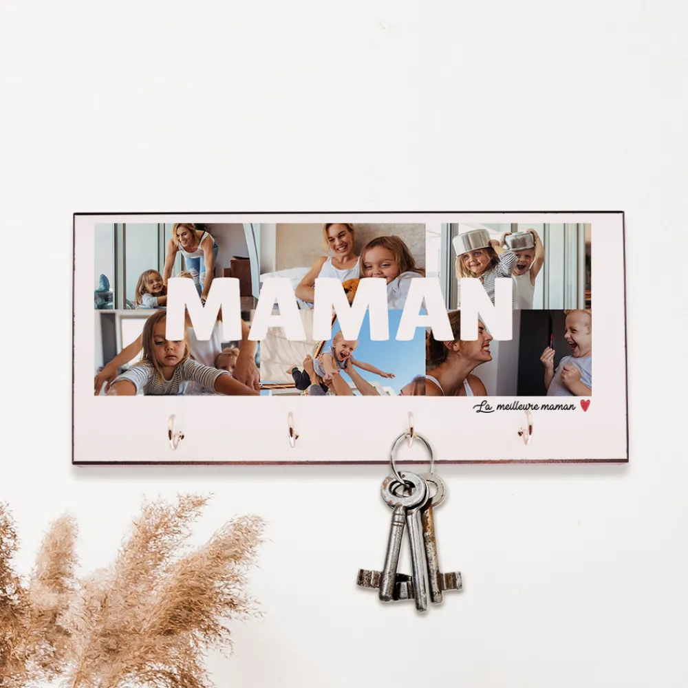Porte clés mural personnalisé - Multi photos famille|Cadeaux.com Clearance