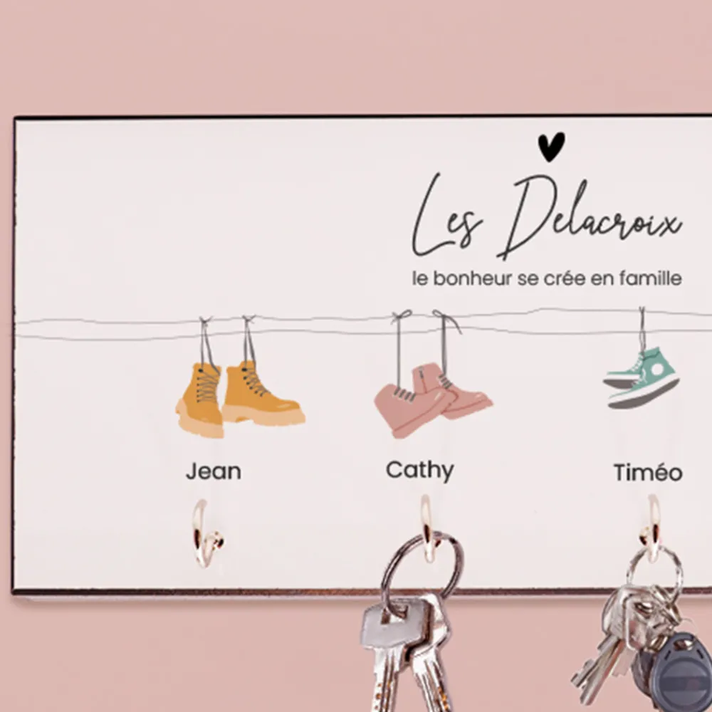 Porte clés mural personnalisé - Famille Chaussures|Cadeaux.com Clearance