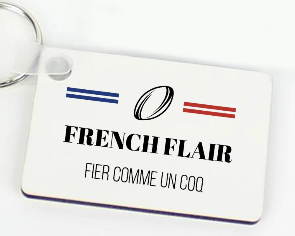 Porte-clés personnalisé - Bleu Blanc Rouge Rugby|Cadeaux.com Discount