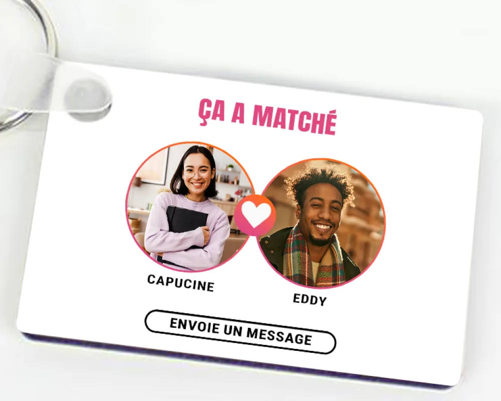 Porte-clés personnalisé - It's a match|Cadeaux.com Online