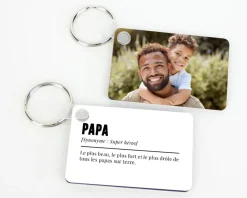 Porte-clés personnalisé photo - Définition Papa|Cadeaux.com Online