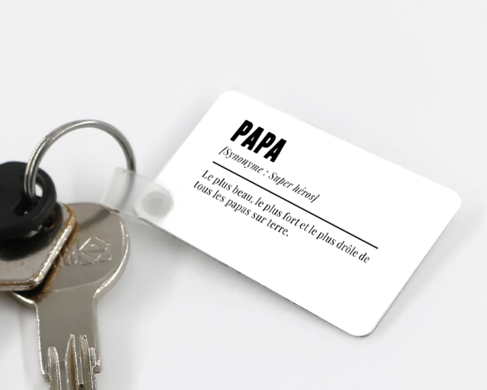 Porte-clés personnalisé photo - Définition Papa|Cadeaux.com Online
