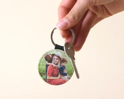 Porte-clés photo personnalisé en simili cuir|Cadeaux.com Discount