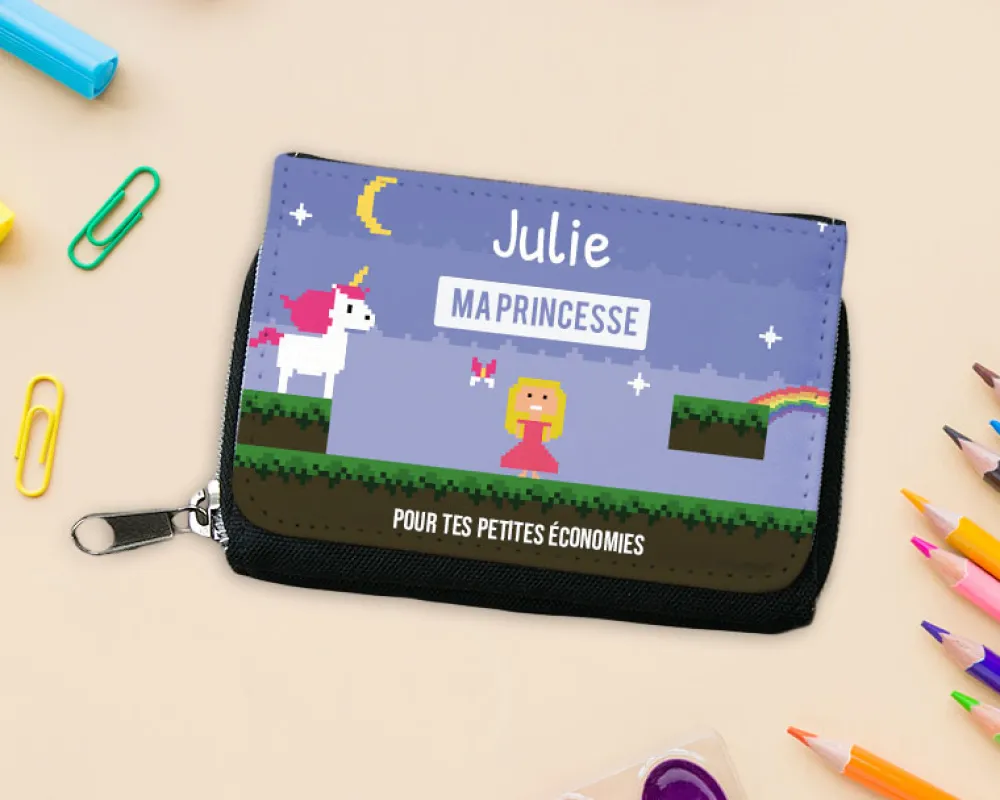 Porte-monnaie personnalisable - Collection Jeux Vidéo Rétro - Version Fille|Cadeaux.com Discount