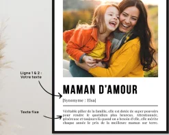 Poster photo personnalisé - Définition Maman|Cadeaux.com