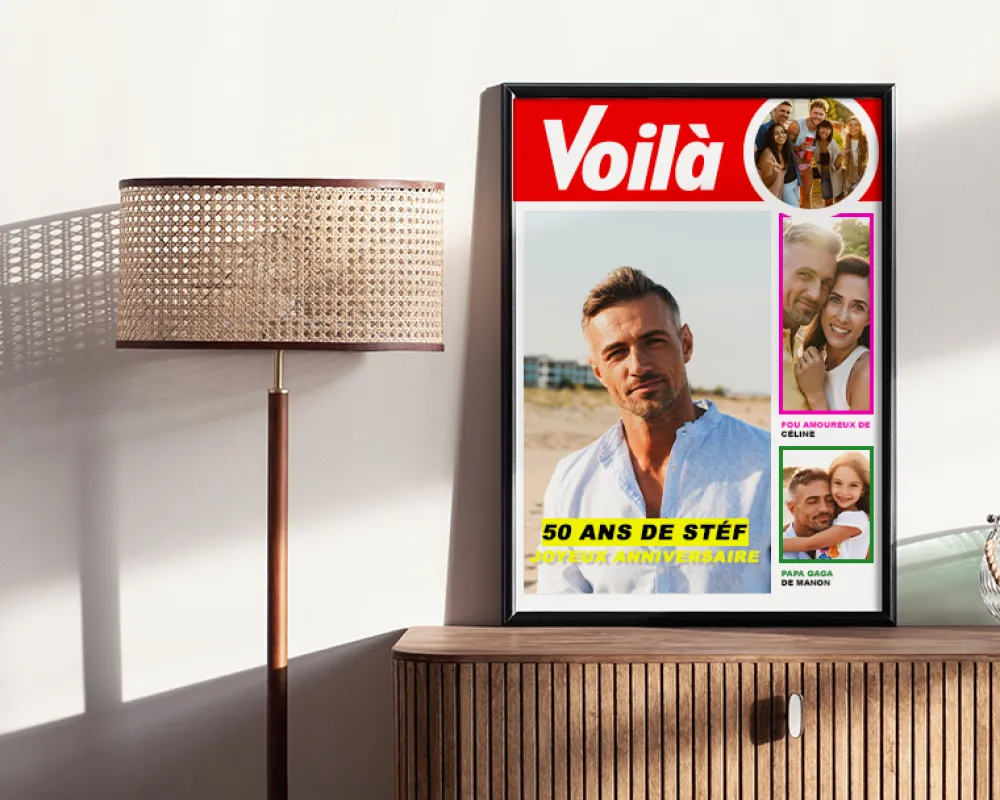 Poster photo personnalisé - Fausse Une de Magazine People|Cadeaux.com