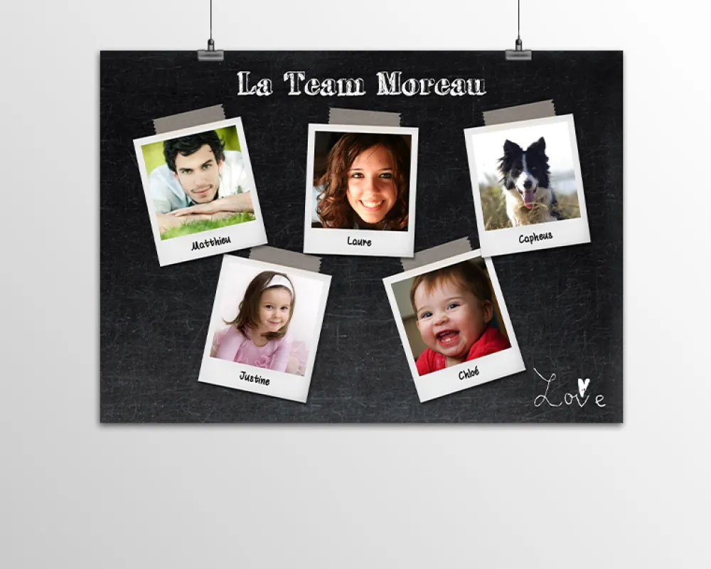 Poster photo personnalisé - Polaroïds Famille|Cadeaux.com Online