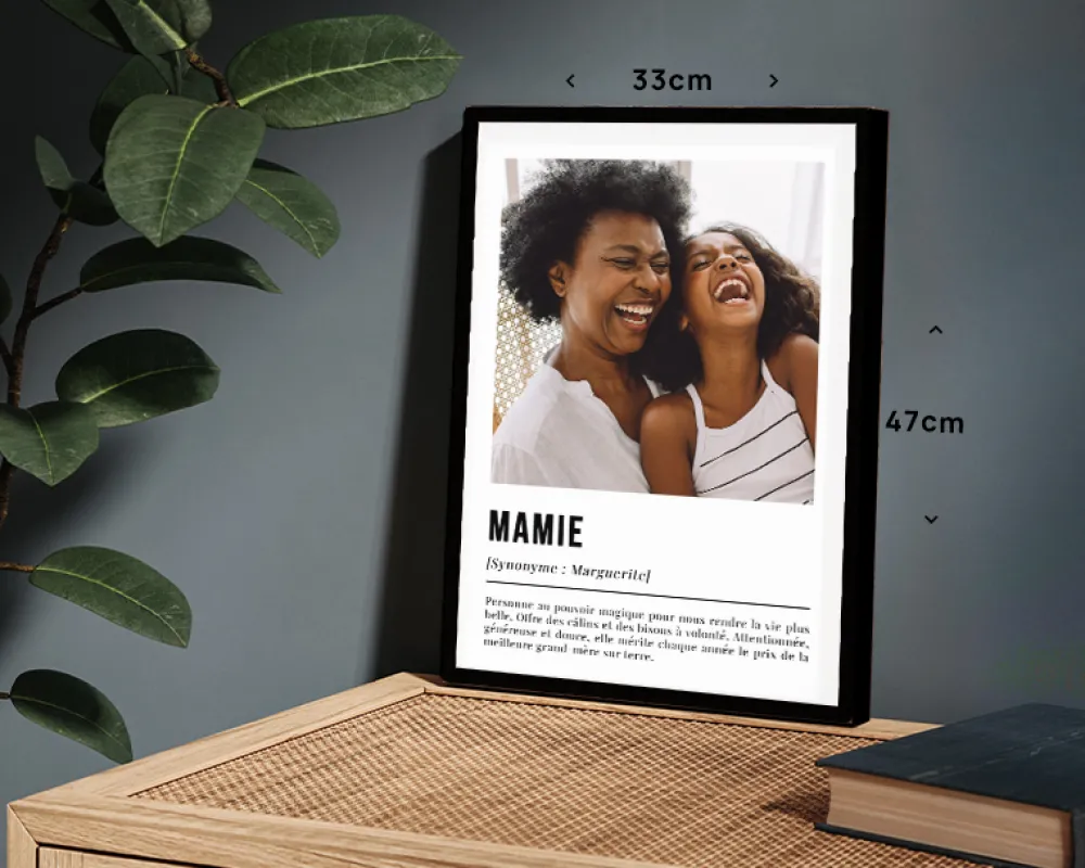 Poster photo personnalisé - Définition Mamie|Cadeaux.com Discount