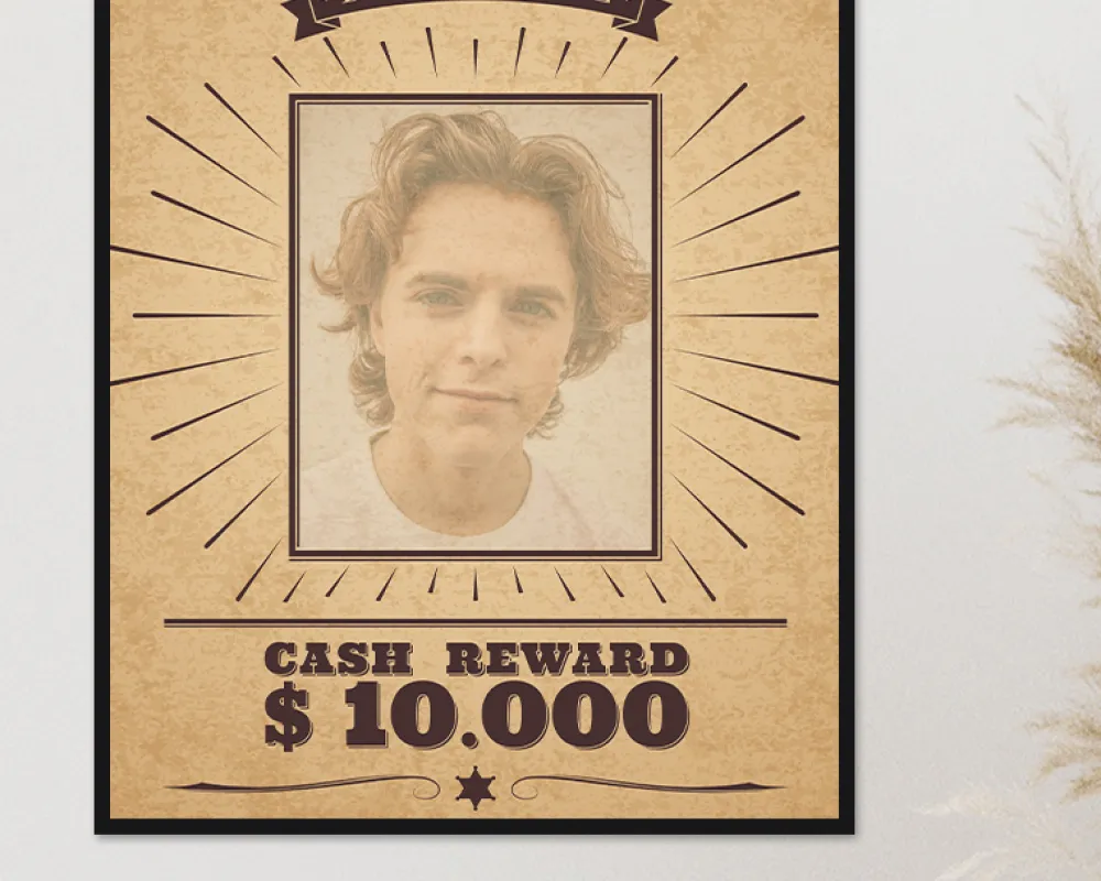 Poster photo personnalisé - Wanted|Cadeaux.com Best