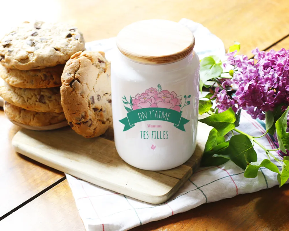 Pot à biscuits personnalisé - Maman Fleurie|Cadeaux.com Sale