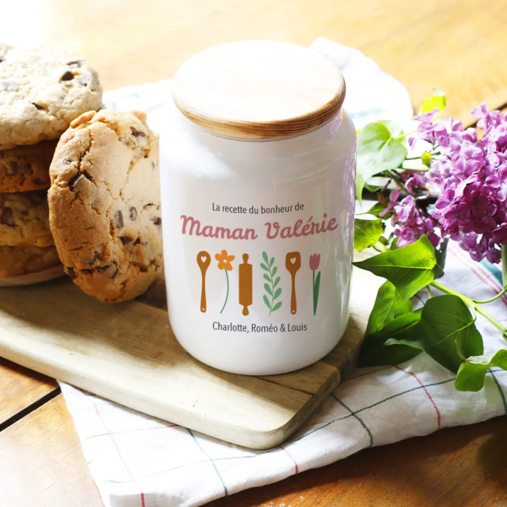 Pot à biscuits personnalisé - Recette du Bonheur|Cadeaux.com Outlet