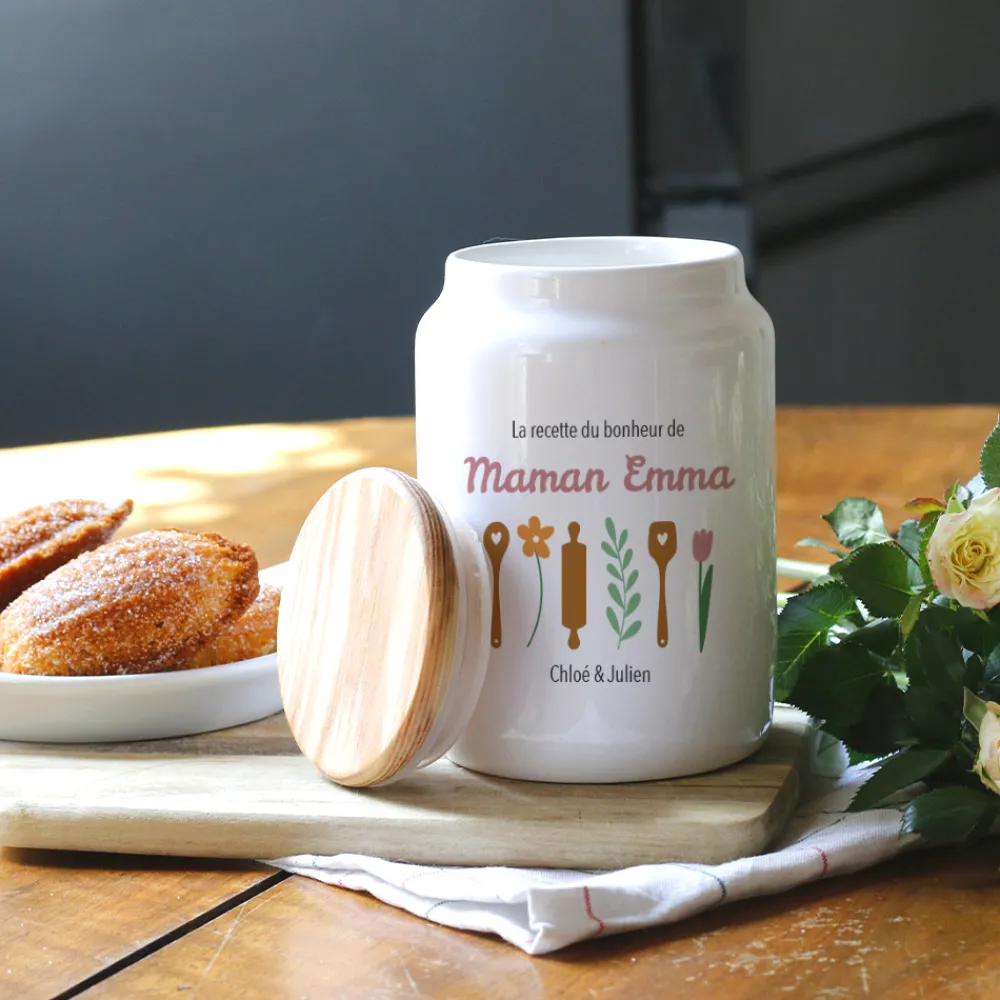 Pot à biscuits personnalisé - Recette du Bonheur|Cadeaux.com Outlet