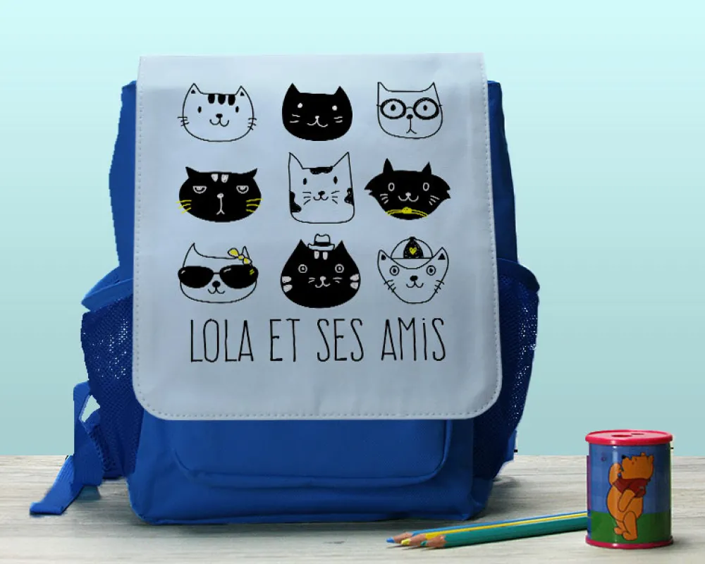 Sac à dos bleu marine Chats|Cadeaux.com Best
