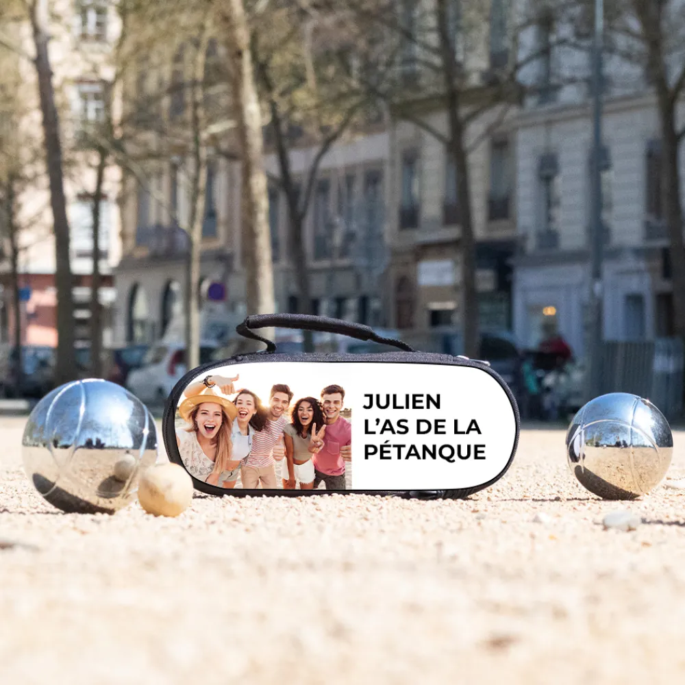 Sacoche de pétanque personnalisée - Photo et message|Cadeaux.com Online