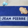 Serviette bleue Personnalisable - Marinière|Cadeaux.com Outlet