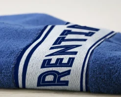 Serviette bleue Personnalisable - Marinière|Cadeaux.com Outlet