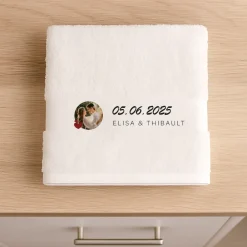 Serviette personnalisée - Couple photo|Cadeaux.com New