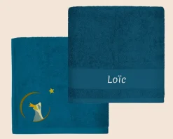 Serviette personnalisée brodée pour enfant - Laton Pétrole|Cadeaux.com New