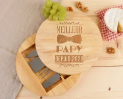 Set à fromage personnalisé en bois - Meilleur Grand-Père|Cadeaux.com Hot
