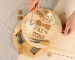 Set à fromage personnalisé en bois - Meilleur Grand-Père|Cadeaux.com Hot