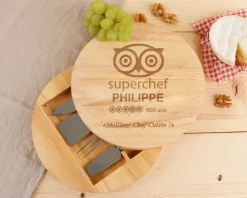 Set à fromage personnalisé en bois - Super Chef|Cadeaux.com Hot