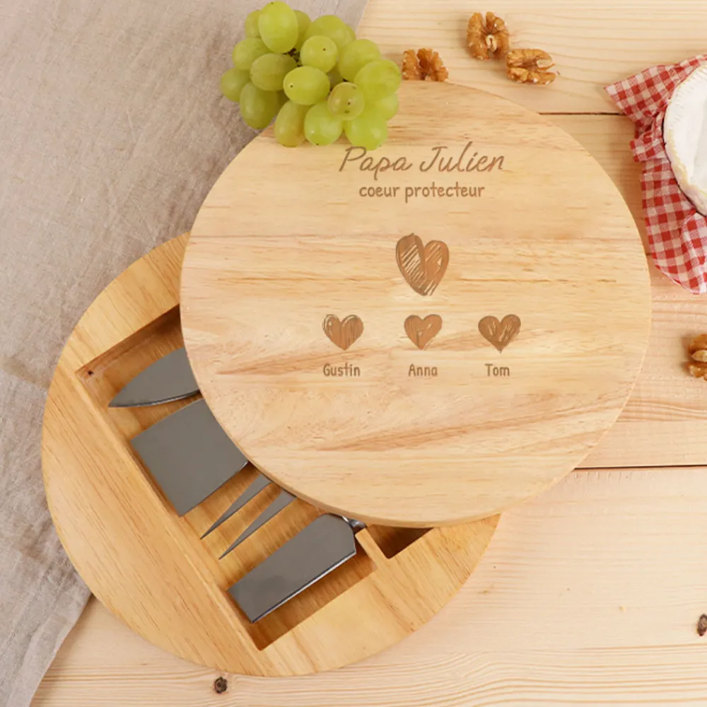 Set à fromage personnalisé - Papa et ses petits coeurs|Cadeaux.com Sale